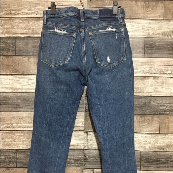 Abercrombie Fitch High Rise Mom Jeans Women’s 28/6R Blue Distressed (Inseam 26) - Picture 7 of 9